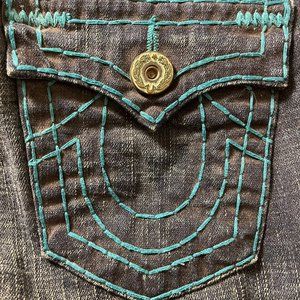 True Religion Joey Aqua / Turquoise Super T Size 29